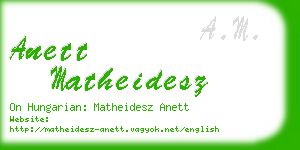 anett matheidesz business card